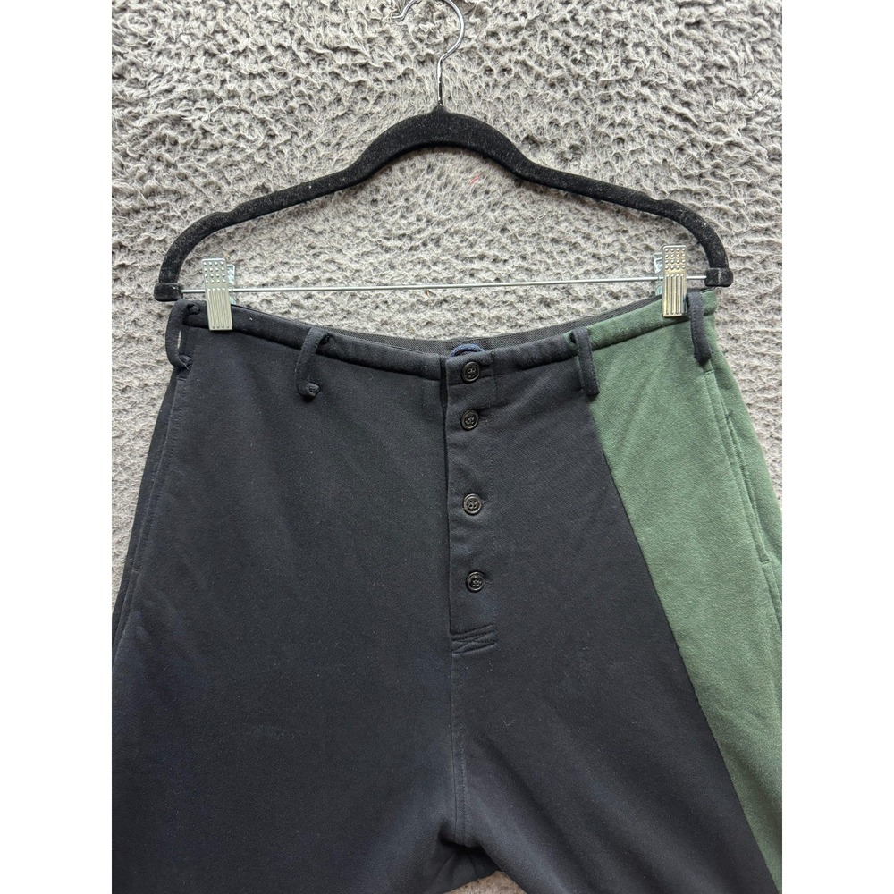 Roucha High Rise Feke Fleece Drawstring Cropped Pant Black Green Womens Size AA - Picture 2 of 15
